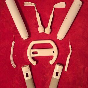 Wii Sports Accessories Bats Golf Clubs Wheel Handles Wrist Lanyards Nintendo